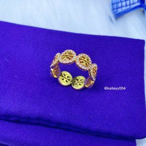 Tory Burch Miller Pavé Logo Ring in Size 6 (Brand New with Dust Bag)